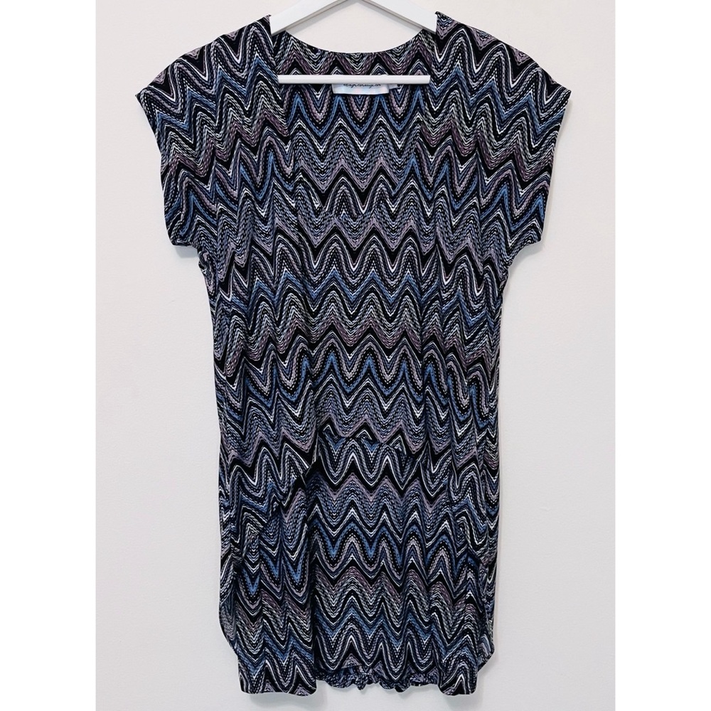 Tbags Los Angeles • S • Mini Sleeve Scoop Neck Layered Look Mini Dress